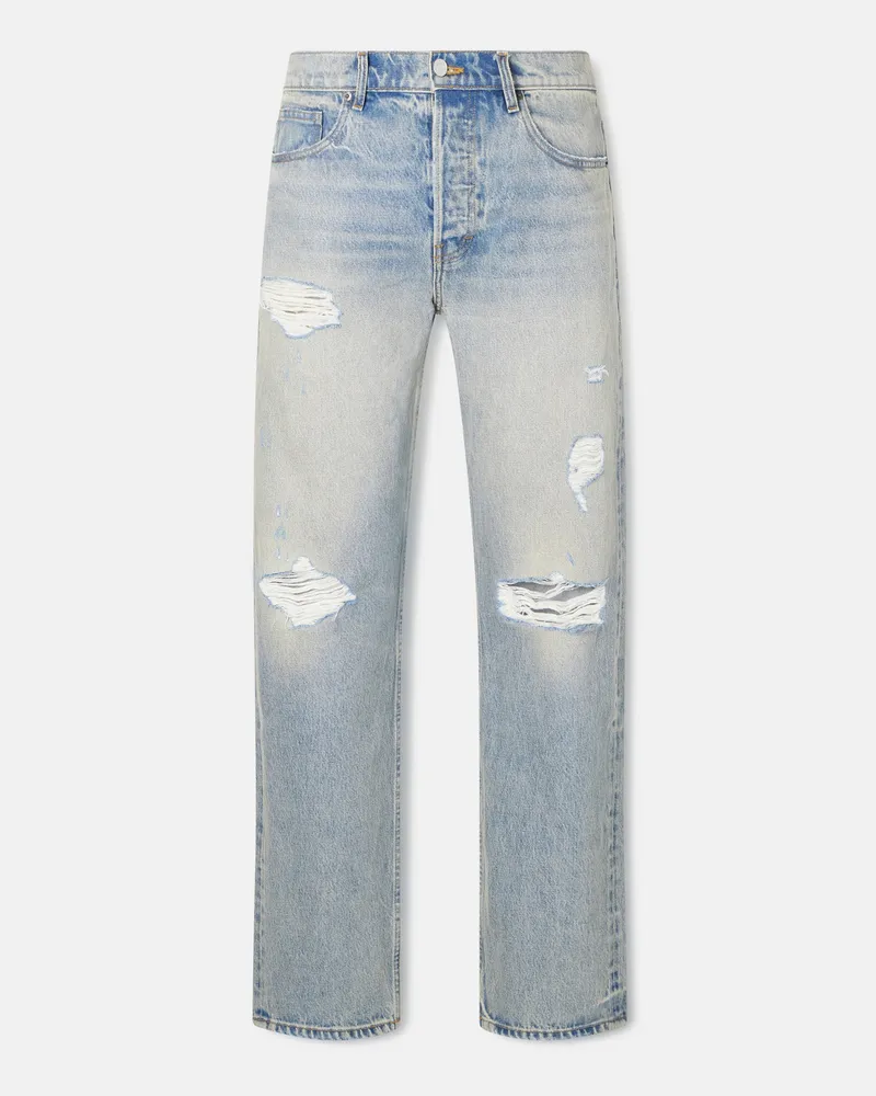 Frame Denim Gerade geschnittene Jeans mit Distressed-Details Blau