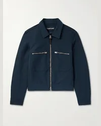 Tom Ford Blouson aus Baumwoll-Canvas Blau