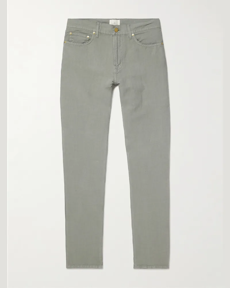 Sid Mashburn Gerade geschnittene Hose aus Canvas aus einer Hanf-Baumwollmischung Grün