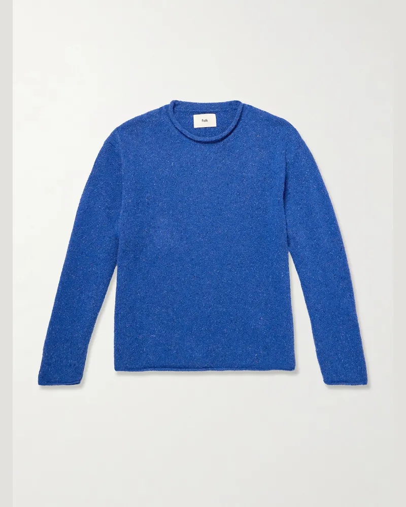 Folk Knitted Sweater Blue