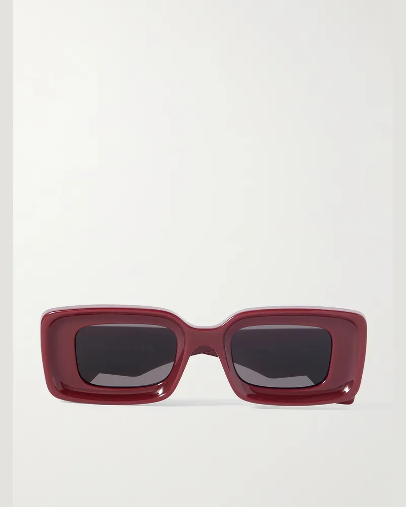 Loewe Anagram Sonnenbrille mit rechteckigem Rahmen aus Azetat Rot