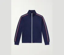 Striped Cotton-Blend Jersey Track Jacket