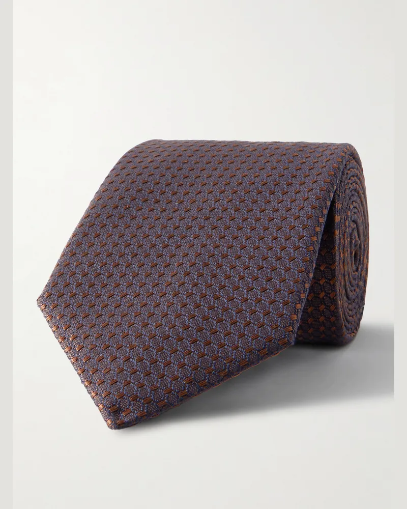 Canali Krawatte aus Seiden-Jacquard, 8 cm Burgunder