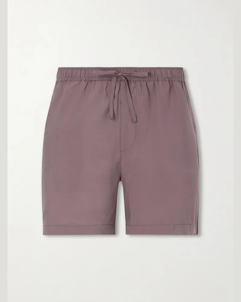 Frame Denim Summer Boxer Straight-Leg Shell Shorts Brown