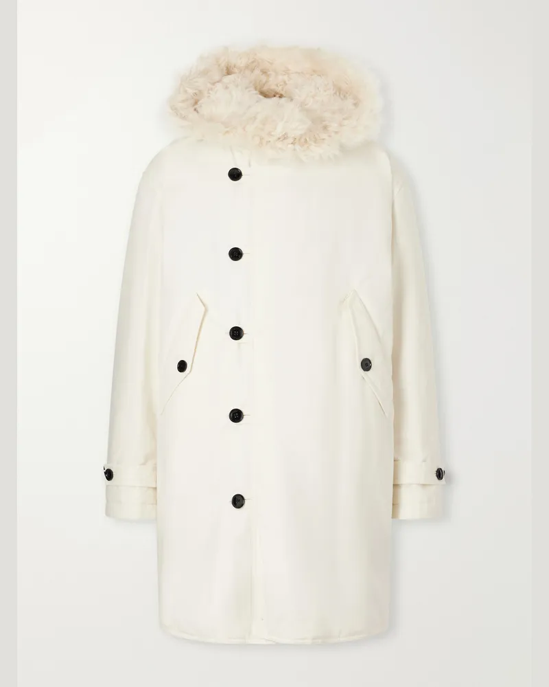 Totême Hooded Shearling-Lined Cotton-Ripstop Parka Neutrals