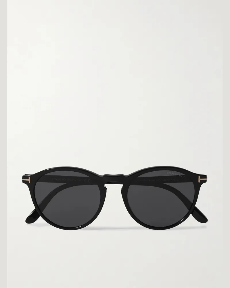Tom Ford Aurele Sonnenbrille mit rundem Rahmen aus Azetat Schwarz