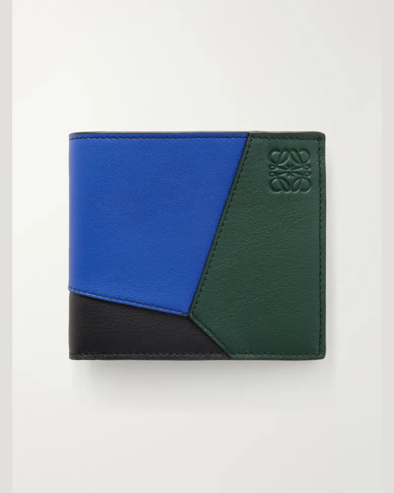 Loewe Puzzle Edge Anagram-Embossed Colour-Block Leather Bifold Wallet Multi
