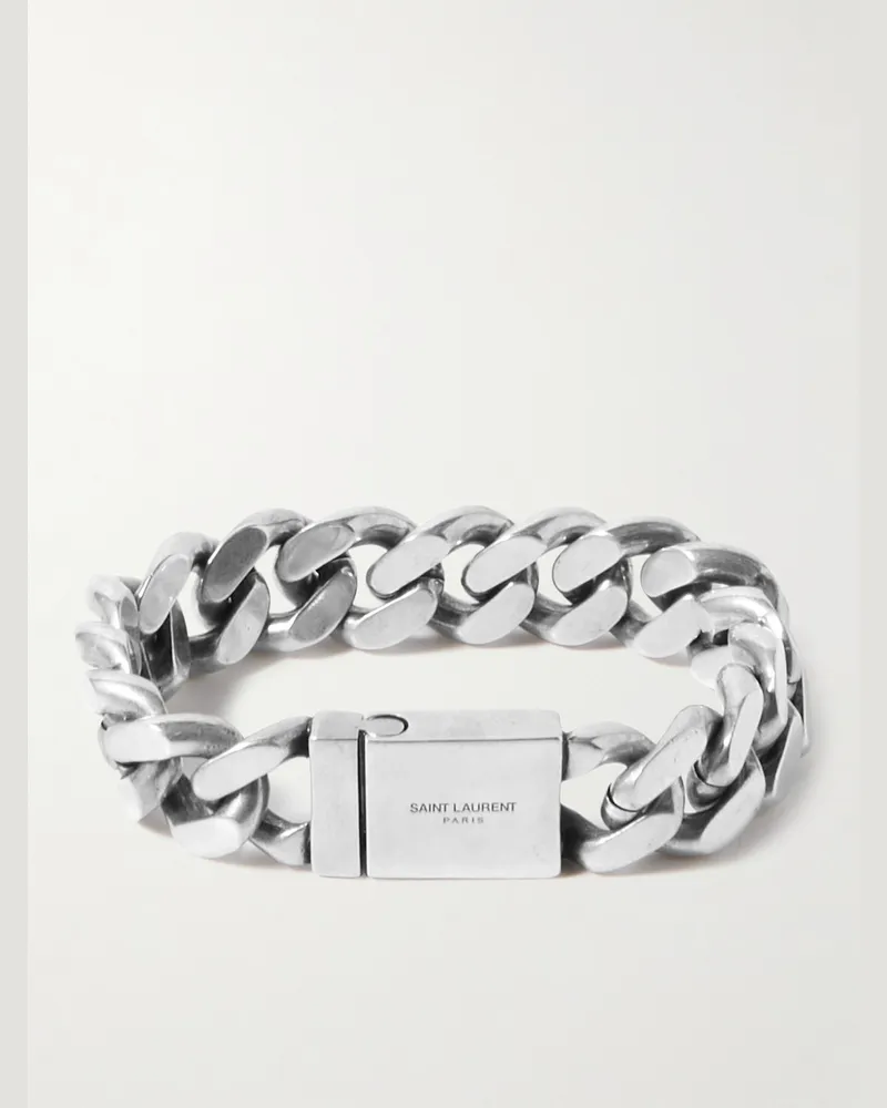 Saint Laurent Silberfarbenes Armband Silber