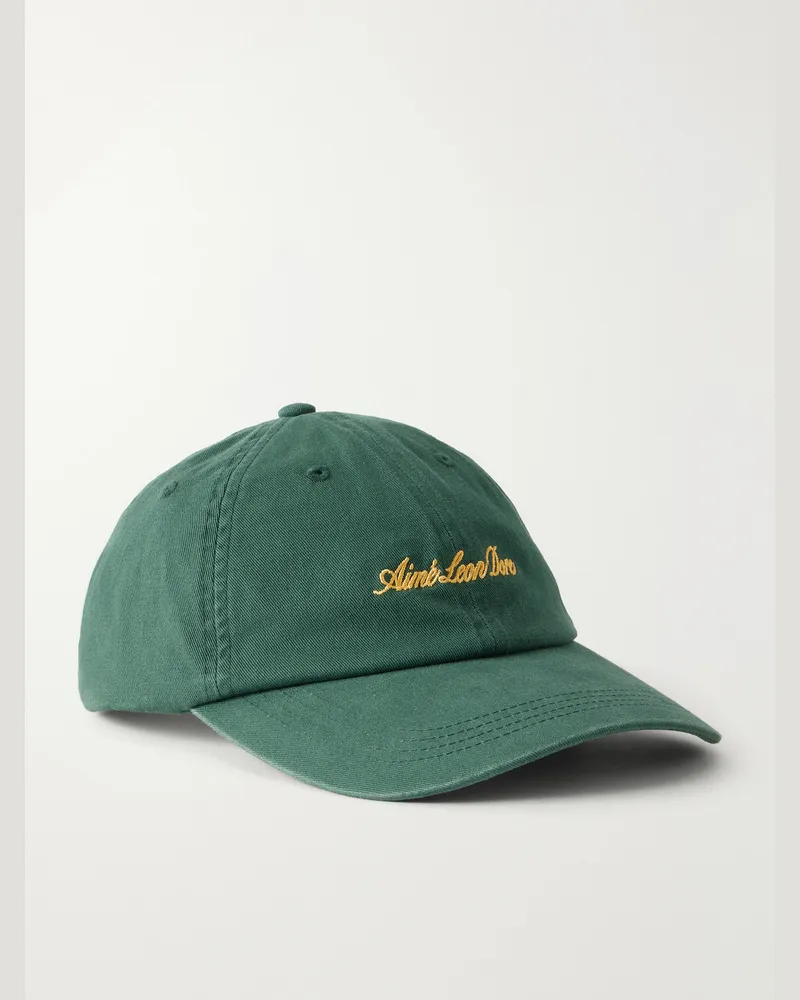 Aimé Leon Dore Logo-Embroidered Cotton-Twill Baseball Cap Green