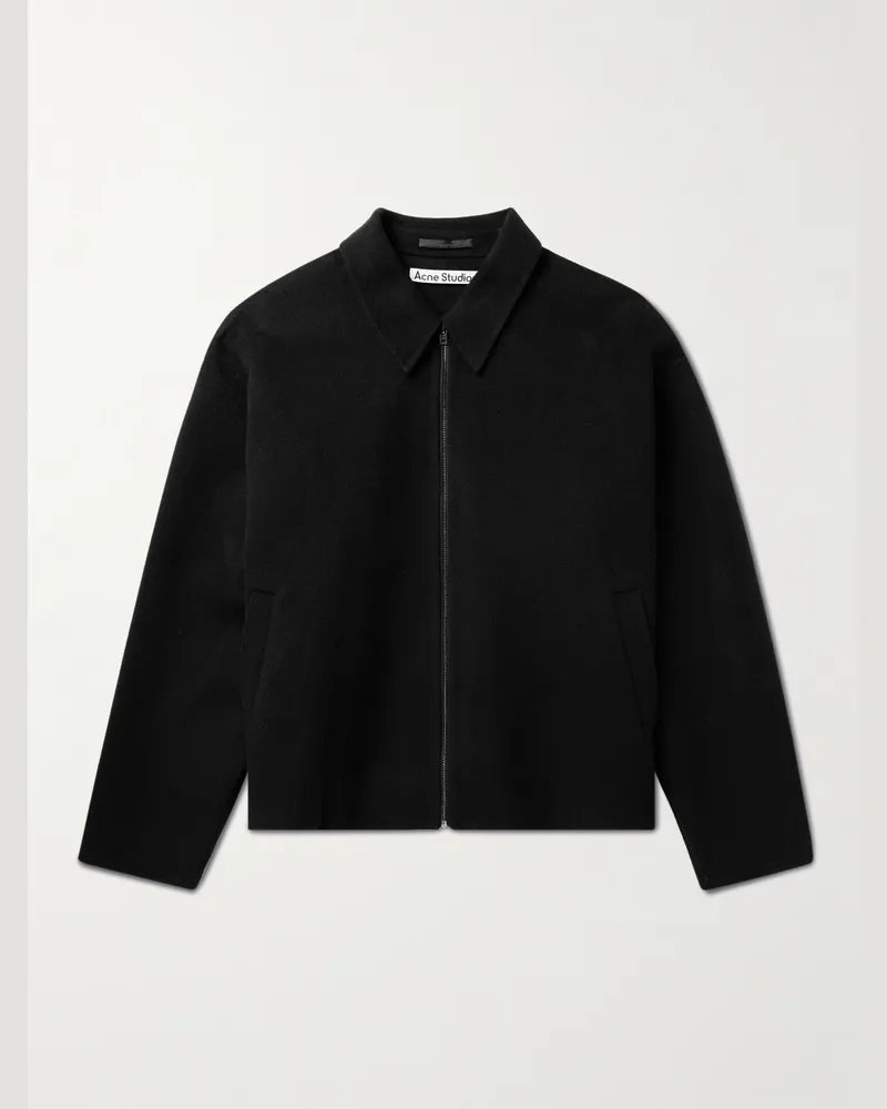 Acne Studios Doverio Jacke aus Wollflanell Schwarz
