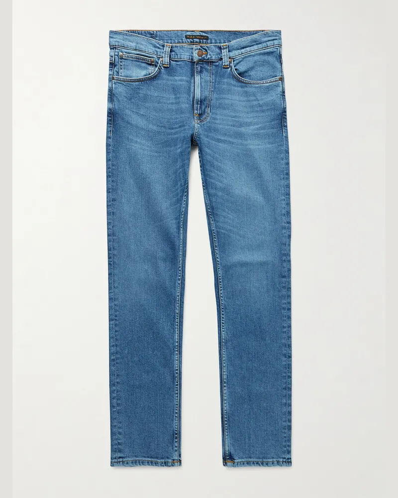 Nudie Jeans Lean Dean Slim-Fit Tapered Organic Stretch-Denim Jeans Blue