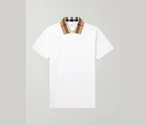 Slim-Fit Checked Cotton-Piqué Polo Shirt