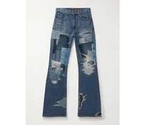 Crazy Dixie ausgestellte Patchwork-Jeans mit Distressed-Details