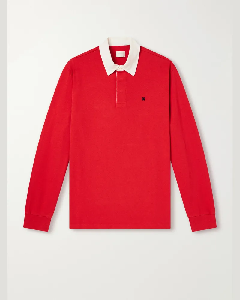Aimé Leon Dore Logo-Embroidered Cotton-Jersey Polo Shirt Red