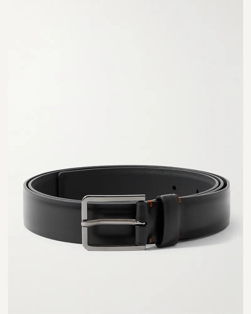Loro Piana Rory Gürtel aus Leder, 3 cm Schwarz