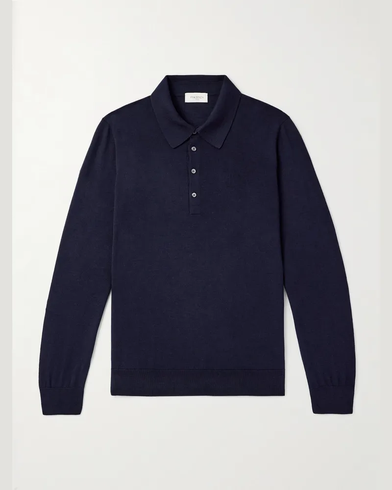 PIACENZA 1733 Pullover aus Wolle mit Polokragen Blau