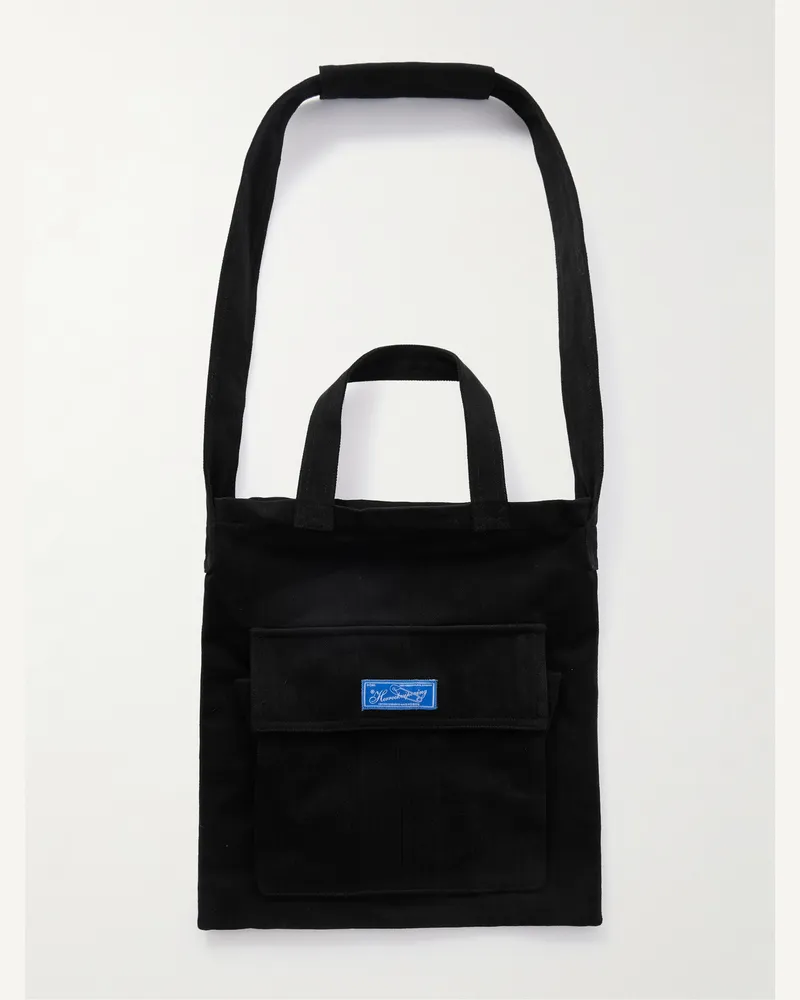 Mfpen Routine Tote aus gebürstetem Twill mit Logoapplikation Schwarz
