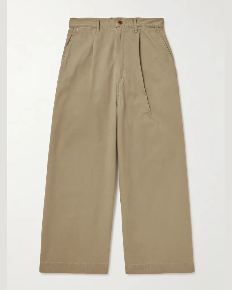 KAPITAL Nime weit geschnittene Chino aus Baumwoll-Twill mit Bundfalten Neutral