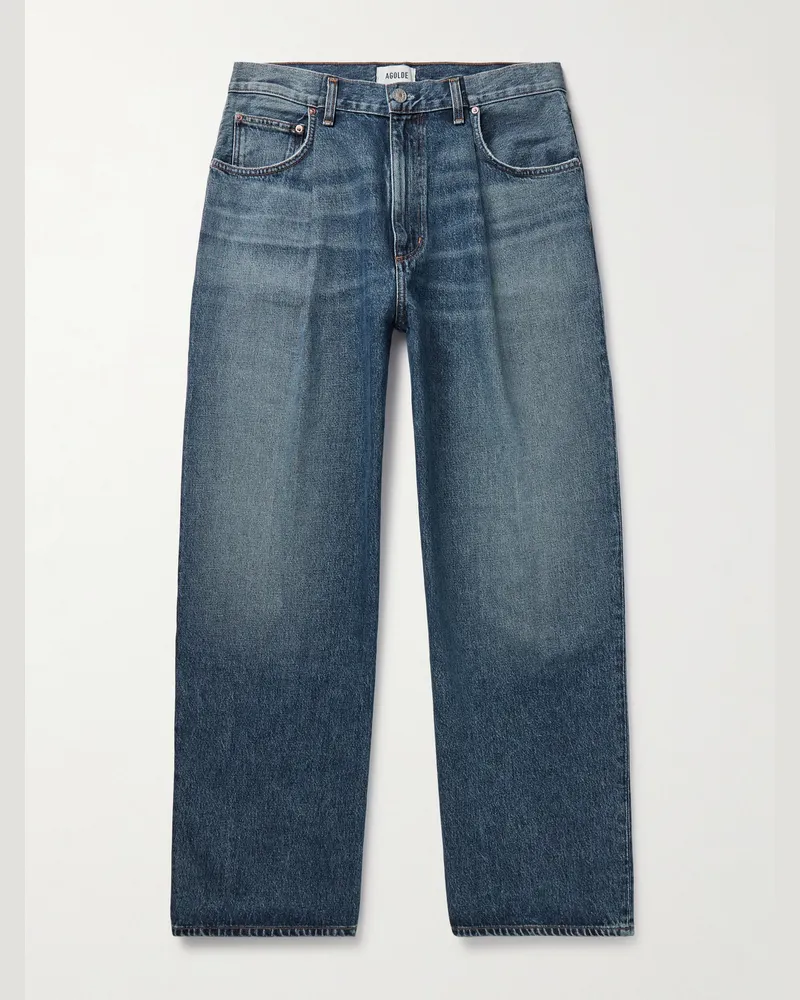 AGOLDE Benton weit geschnittene Jeans mit Falten Blau