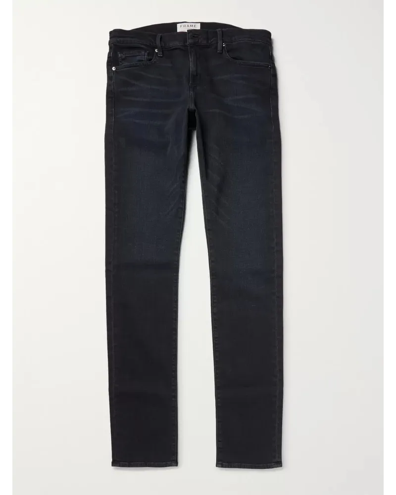 Frame Denim L'Homme schmal geschnittene Jeans aus Dry Denim Blau