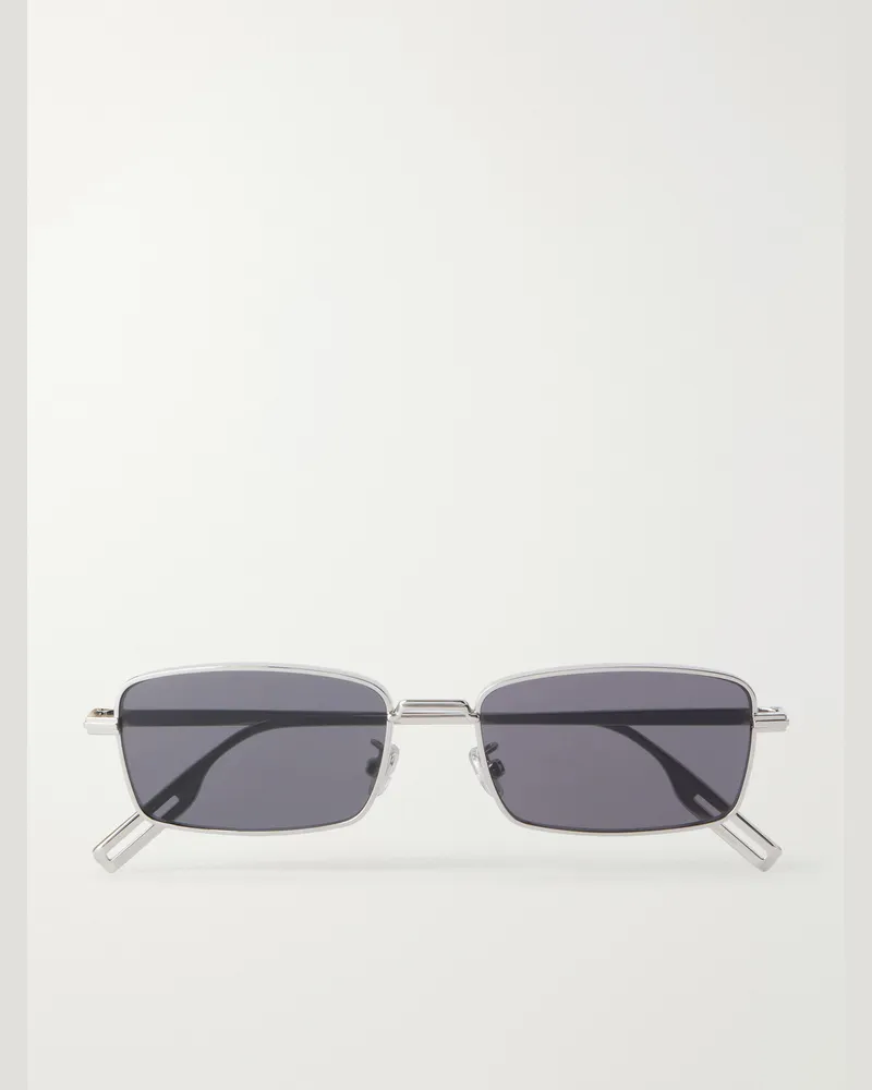 Dior DiorBlackSuit S21U Square-Frame Silver-Tone Sunglasses Silver