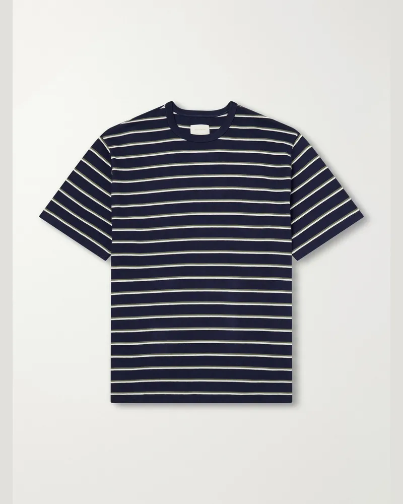 Aimé Leon Dore Striped Cotton-Jersey T-Shirt Blue
