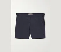 Bulldog Straight-Leg Mid-Length Striped Swim Shorts