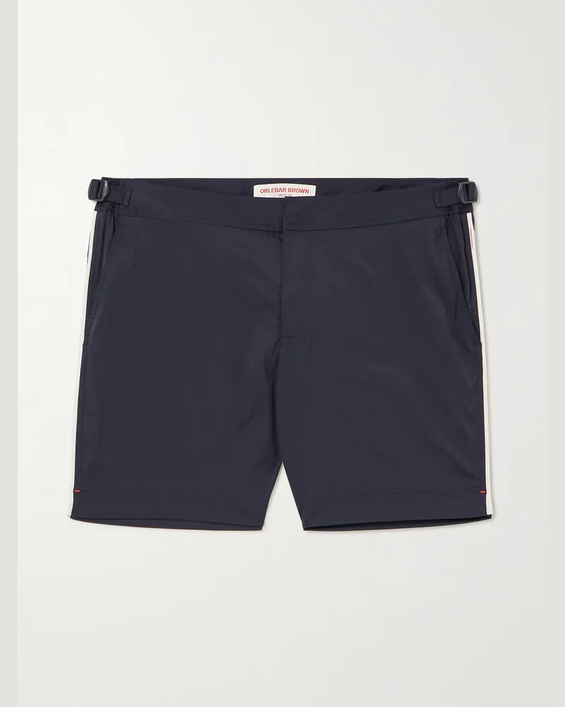 Orlebar Brown Bulldog Straight-Leg Mid-Length Striped Swim Shorts Blue