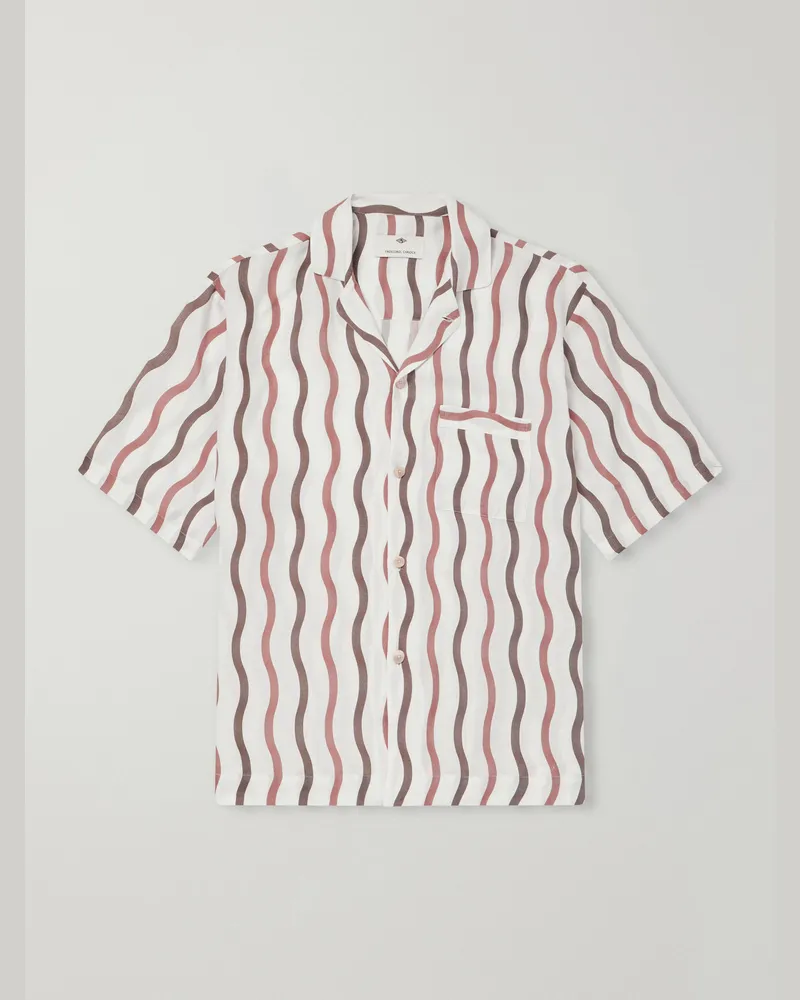 Frescobol Carioca La Marzocco Striped Tencel® and Linen-Blend Pyjama Shirt Neutrals