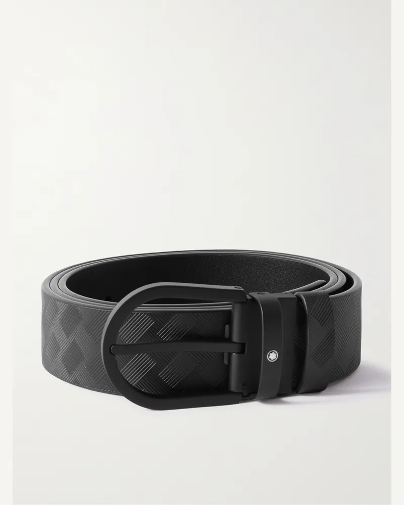Montblanc Extreme 3.0 Gürtel aus strukturiertem Leder, 3,5 cm Schwarz