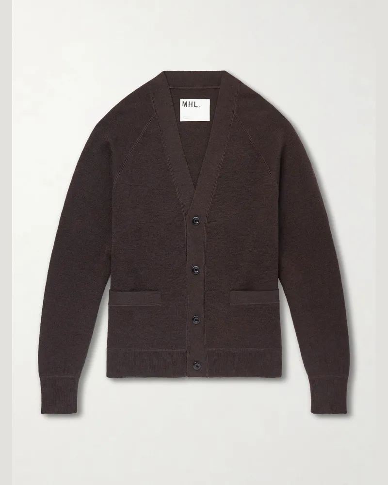Margaret Howell Merino Wool Cardigan Brown