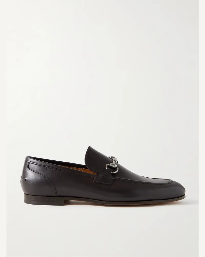 Gucci Jordaan Horsebit-Embellished Leather Loafers Brown