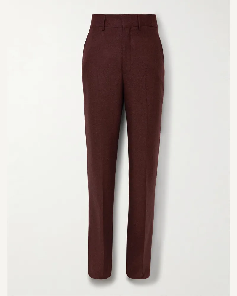 Gabriela Hearst Harold Slim-Fit Straight-Leg Wool and Cashmere-Blend Twill Suit Trousers Burgundy