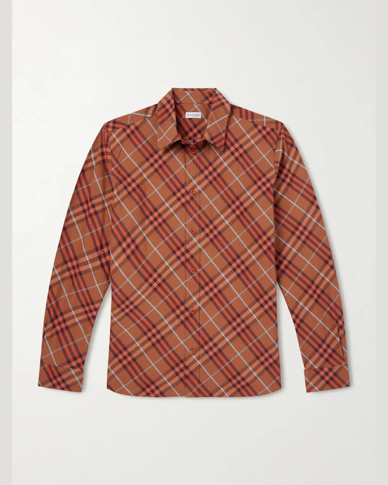 Burberry Robert Hemd aus karierter Baumwolle Braun