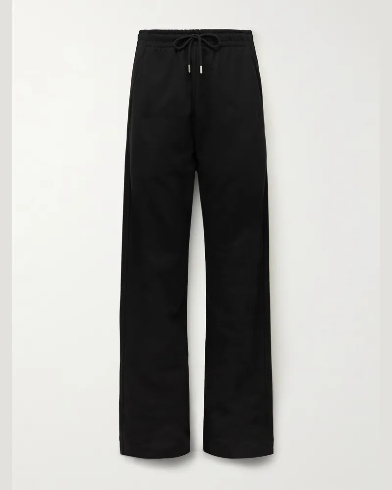 Dries van Noten Straight-Leg Cotton-Jersey Sweatpants Black