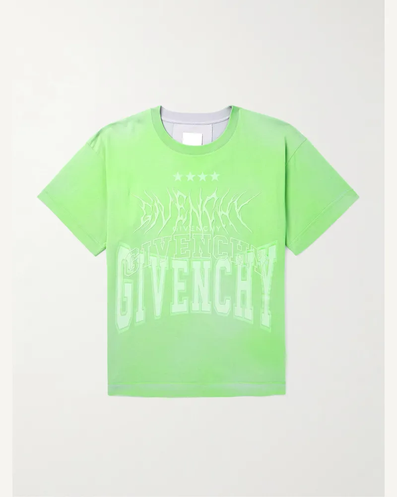 Givenchy T-Shirt aus Baumwoll-Jersey mit Logoprint Grün