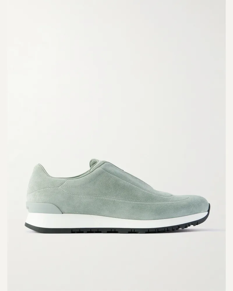 John Lobb Lift Slip-ons aus Veloursleder Grün