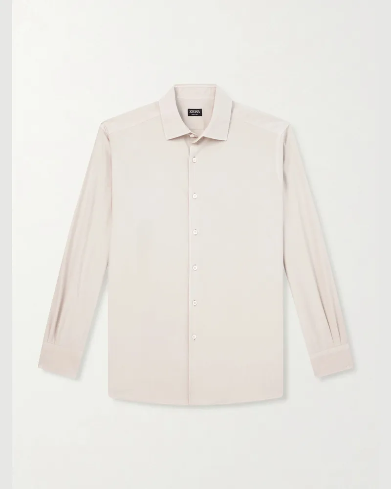 Ermenegildo Zegna Hemd aus Maulbeerseide in Stückfärbung Neutral