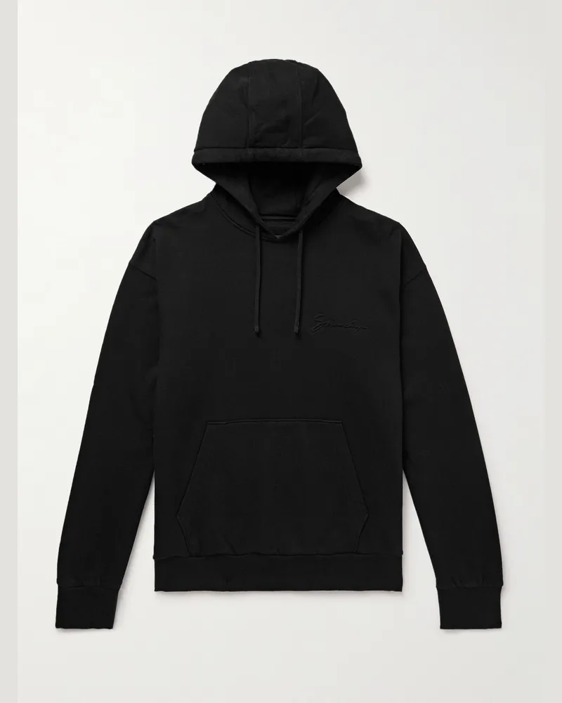 Givenchy Hoodie aus Baumwoll-Jersey mit Logoprägung Schwarz