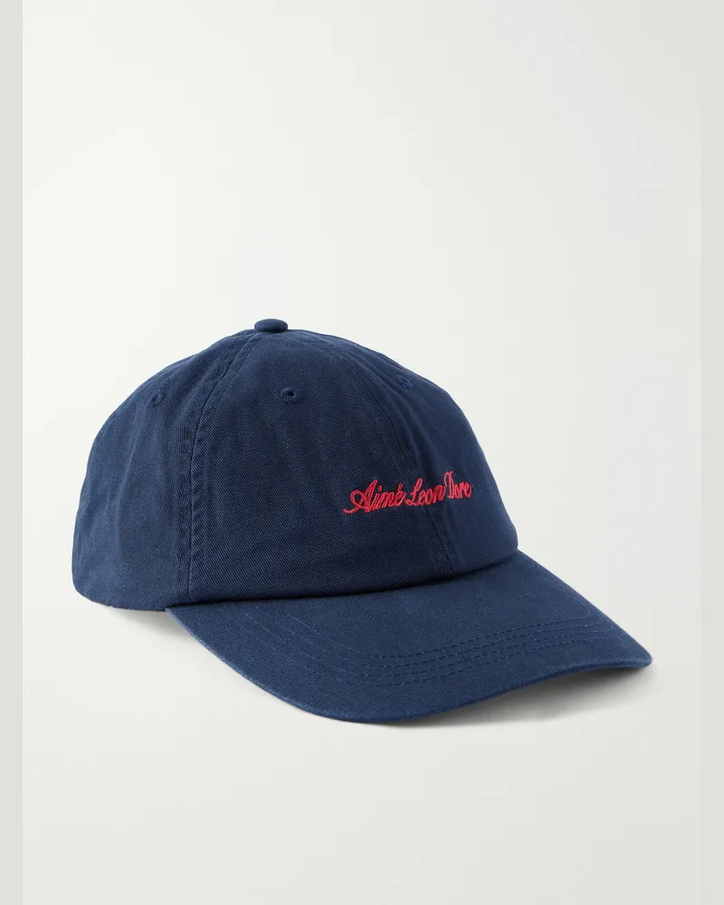 Aimé Leon Dore Logo-Embroidered Cotton-Twill Baseball Cap Blue