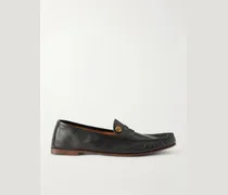 Logo-Embellished Leather Penny Loafers