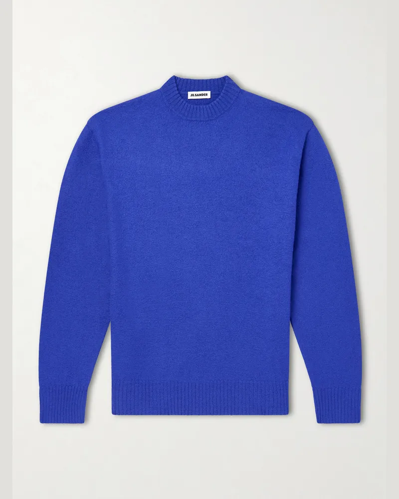 Jil Sander Boiled Wool Sweater Blue
