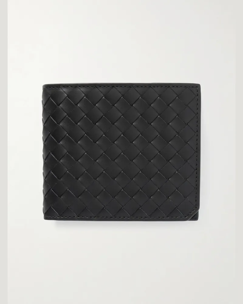 Bottega Veneta Intrecciato Leather Billfold Wallet Black