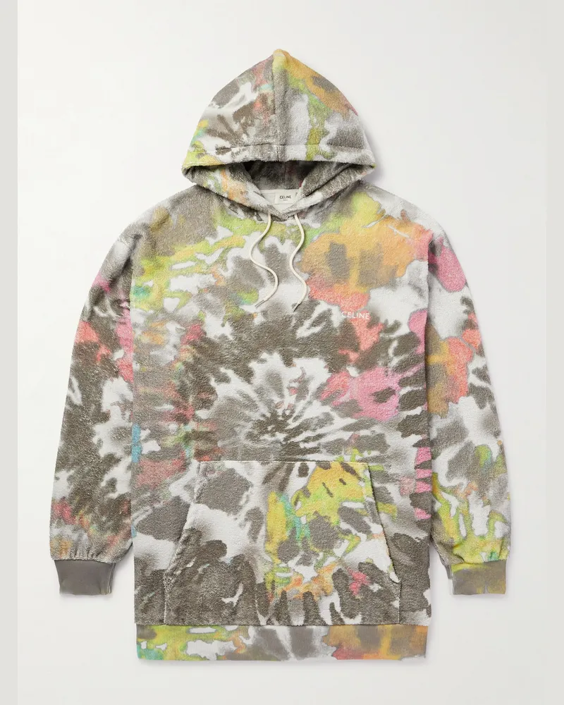 Celine Hoodie aus Baumwollfrottee mit Batikmuster Neutral
