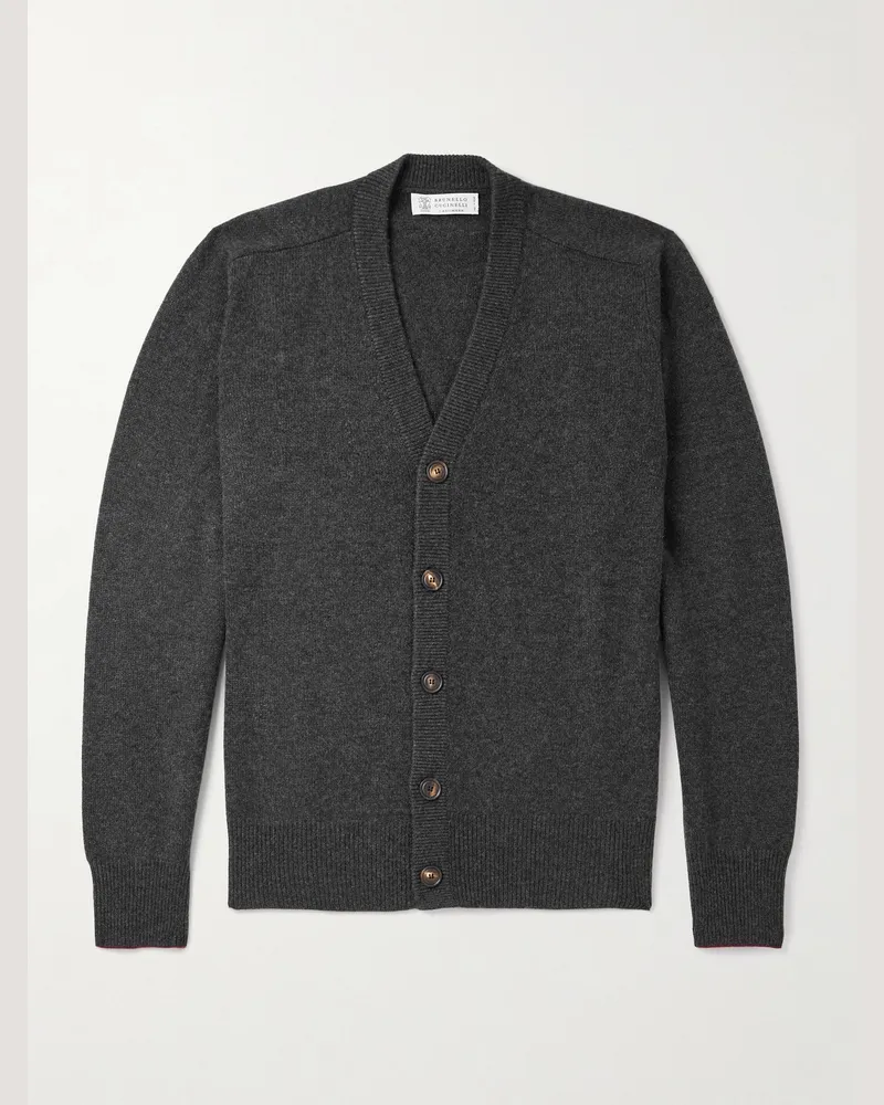 Brunello Cucinelli Cashmere Cardigan Gray