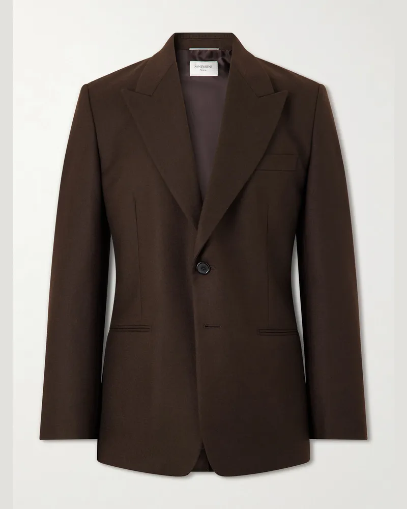 Saint Laurent Wool Blazer Brown