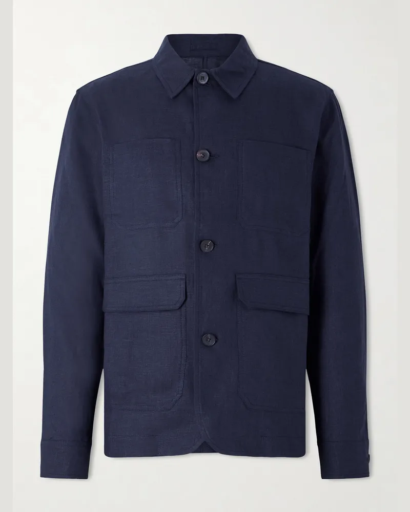 MR P. Hemdjacke aus Leinen Blau