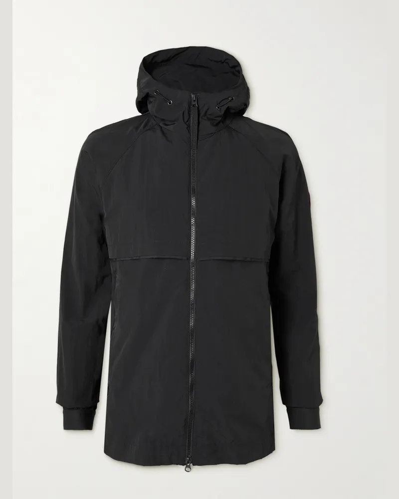 Canada Goose Faber Kapuzenjacke aus Shell mit Logoapplikation Schwarz