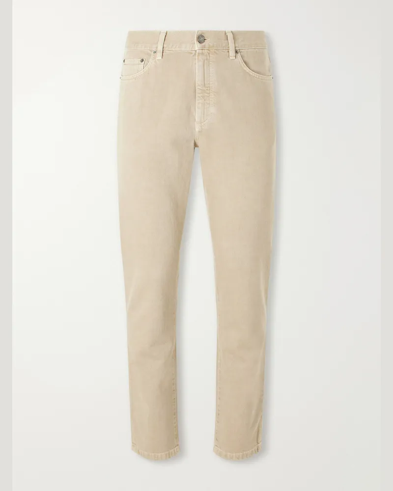 Ermenegildo Zegna Roccia Straight-Leg Garment-Dyed Jeans Brown