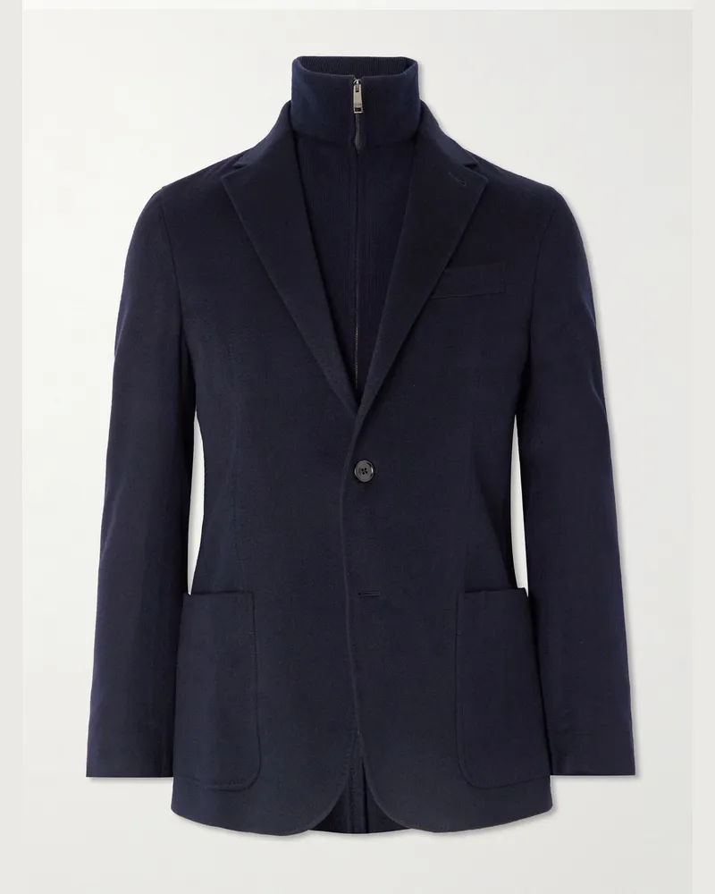Ermenegildo Zegna Layered Cashmere Blazer Blue